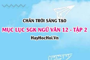 Mục lục SGK Ngữ Văn 12 tập 2 Chân trời sáng tạo